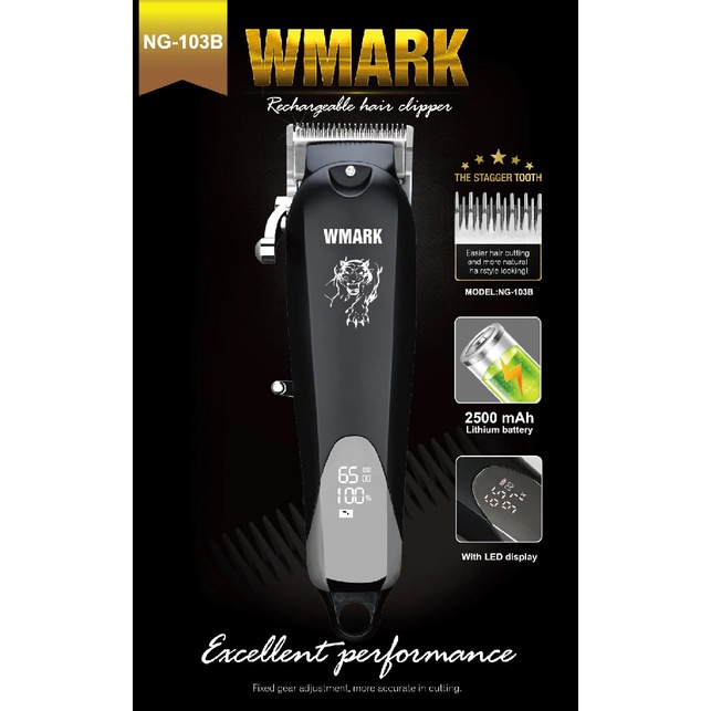 AKN88 - WMARK NG-103B - Professional Electric Rechargeable Hair Clipper