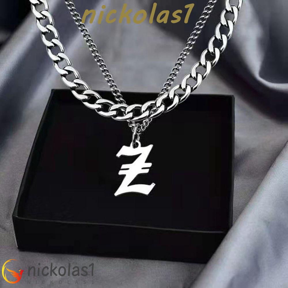 Nickolas1 Kalung Baja Titanium Hadiah Teman Sederhana Wanita Hadiah Pacar Rantai Tebal Double Layer Kalung Pasangan Gaya Korea Necklace