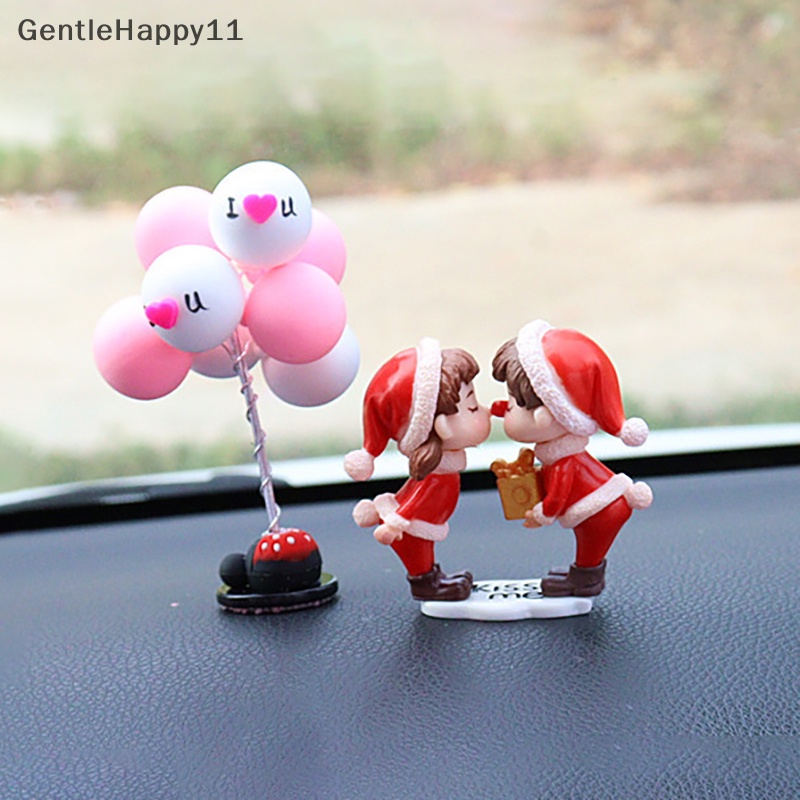 Gentlehappy Dekorasi Mobil Kartun Lucu Pasangan Natal Patung Balon Ornamen Dashboard Auto Interior Aksesoris id