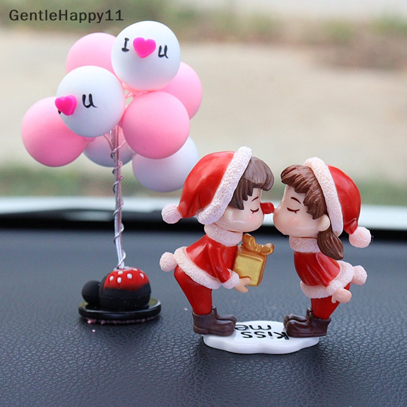 Gentlehappy Dekorasi Mobil Kartun Lucu Pasangan Natal Patung Balon Ornamen Dashboard Auto Interior Aksesoris id