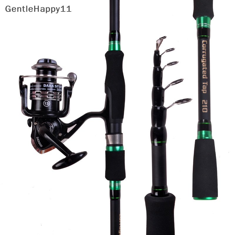 Gentlehappy 2023baru 1.8m 2.1m 2.4m 2.7m Carbon Telescopic Carbon Fishing Rod M Power Ultralight Travel Casg Spinning Rod id