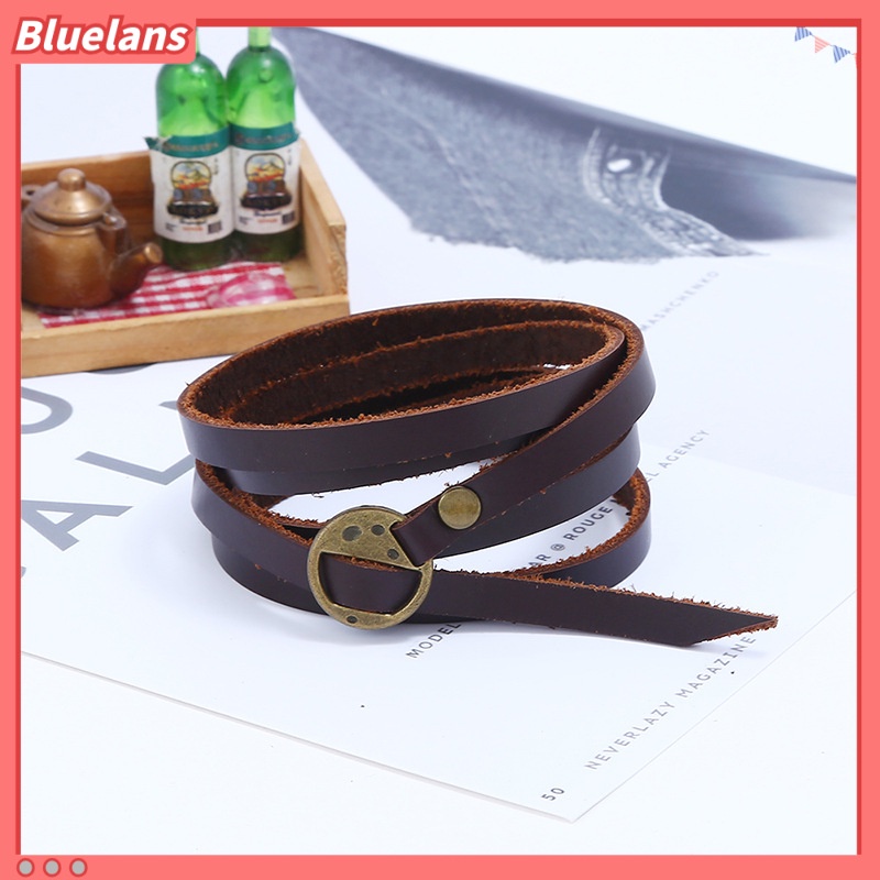 [BLS] Gelang Kulit Sapi retro Sederhana multi-circle Pria leather bracelet