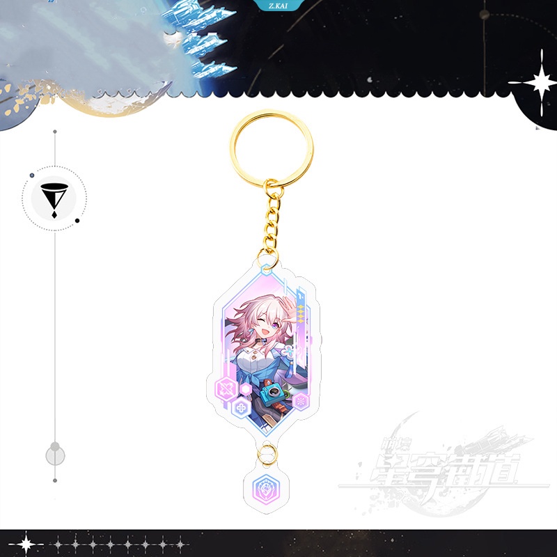 Anime Honkai Star Rai Dan Heng Maret 7th Murata Himeko Bronya Zaychik Kafka Blade Silver Wolf Pendant Gantungan Kunci Ransel Siswa Gold Keyring Charm Aksesoris [ZK]