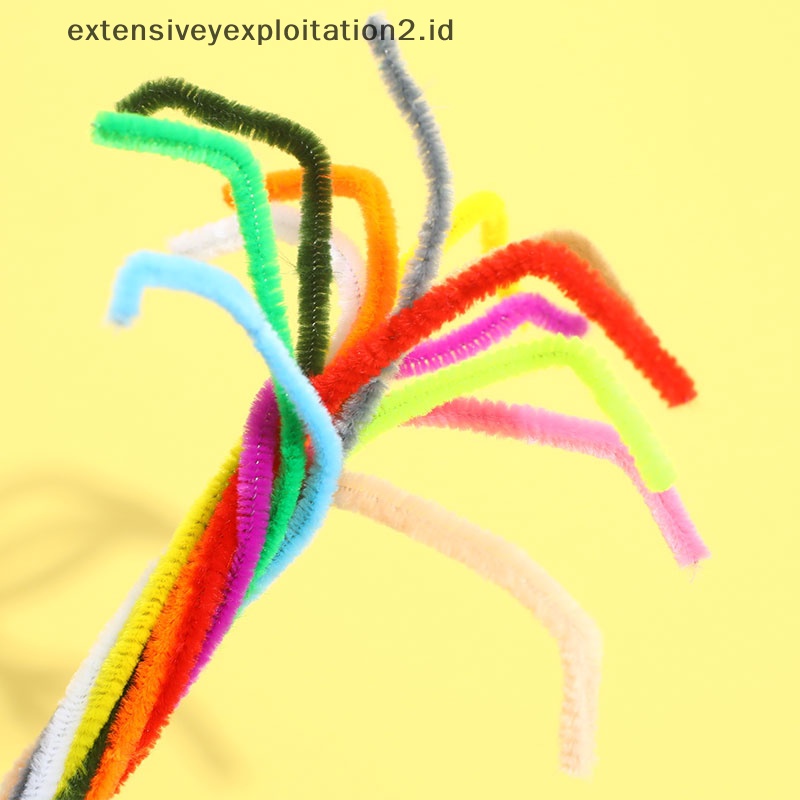 {NEW} 100pcs Chenille Batang Pembersih Pipa Mainan Edukasi Anak Handmade Warna-Warni.