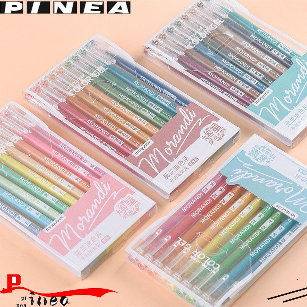 Nanas 9 Pcs Pena Air Perlengkapan Kantor Graffiti Diary Morandi Kuas Lukisan