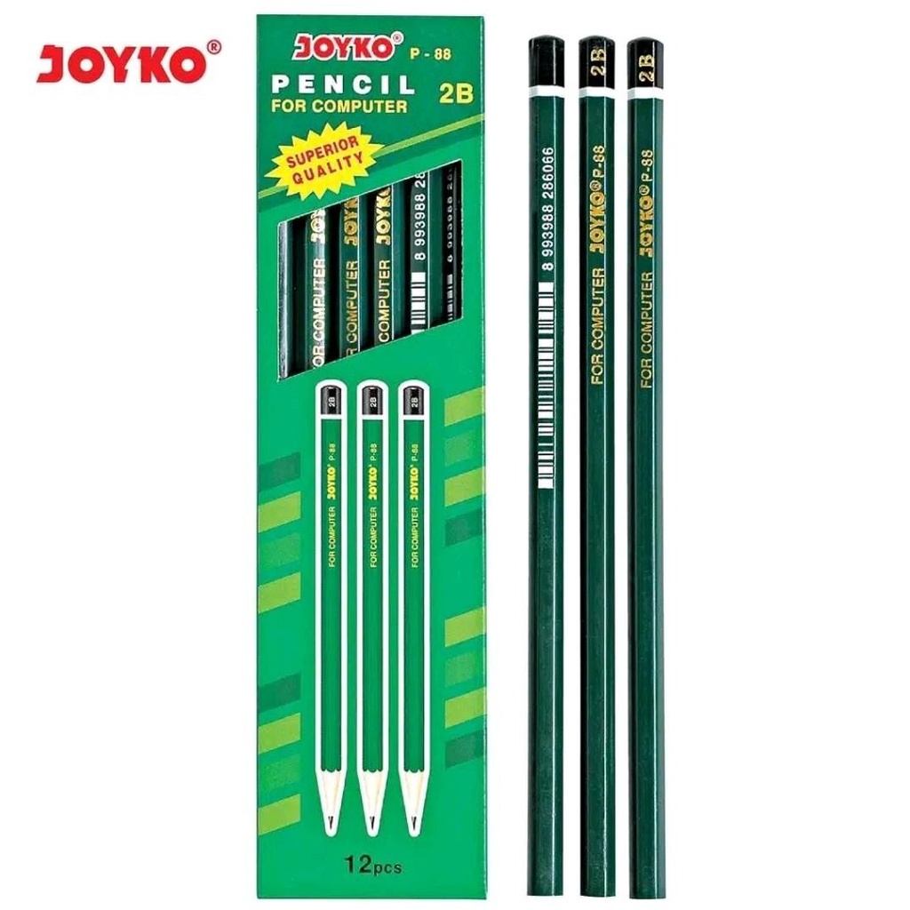 

Pinsil 2B Hijau Joyko P-88 isi 12 pcs lolos uji computer