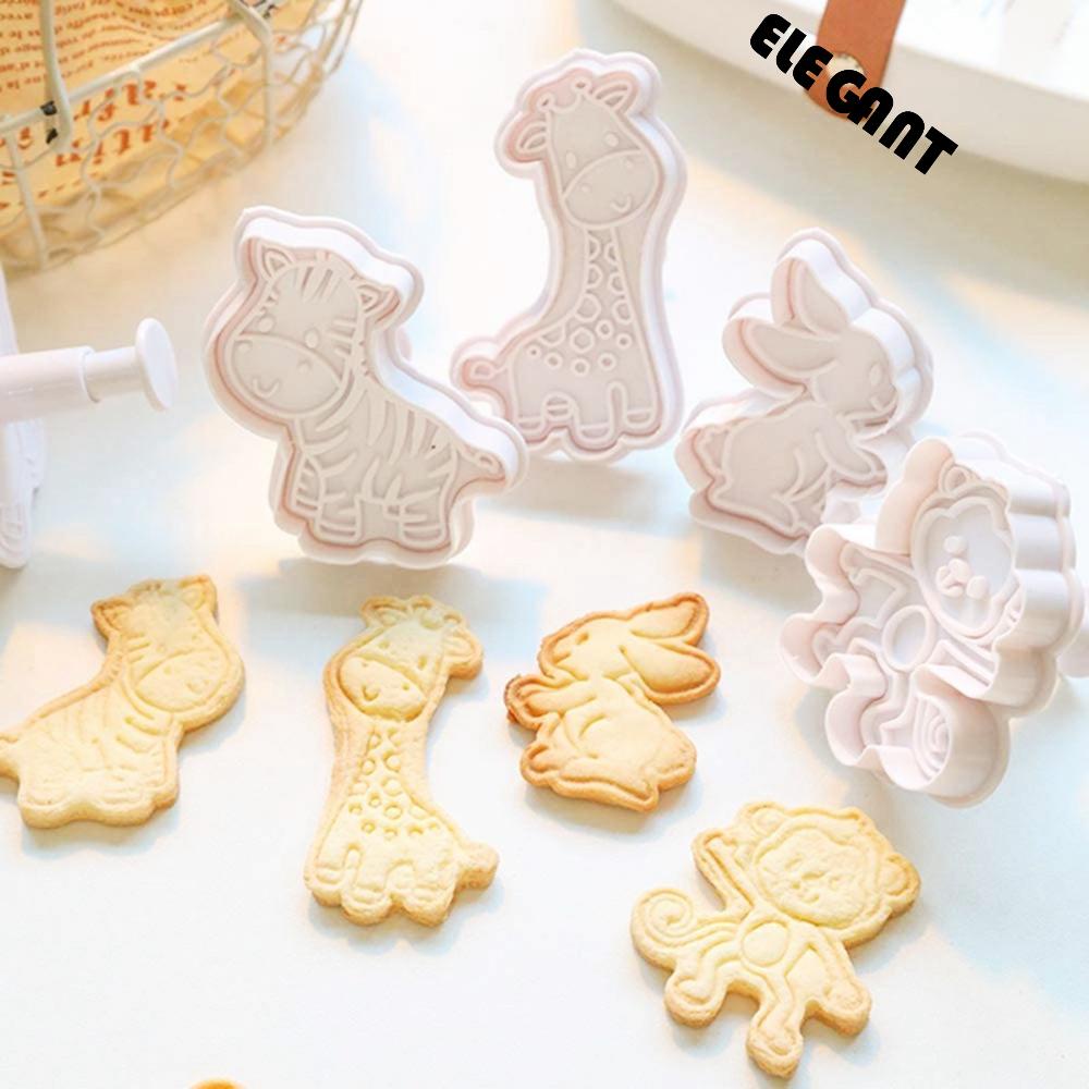 [Elegan] Cookie Cutters Set Fondant Sugarcraft Animals DIY Dapur Alat Kue Plastik