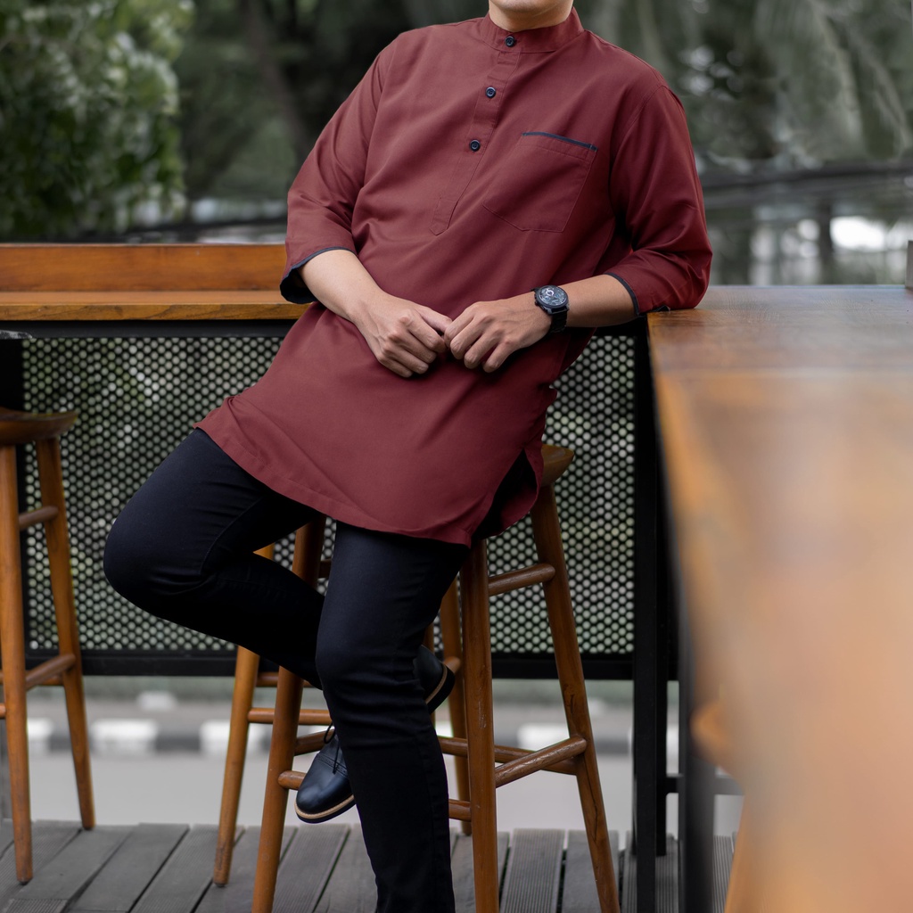 Baju Koko Rashad Kurta Pakistan Pria Big Size Bahan Katun Adem