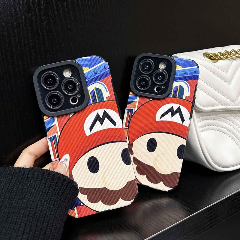 All New So Cute Love Mario Leather Soft Case IPhone 7 Plus 8 Plus X XS XR XS Max 11 13 12 14 PRO Max 14 Plus Phone Case Girl Girl Women's Fashion