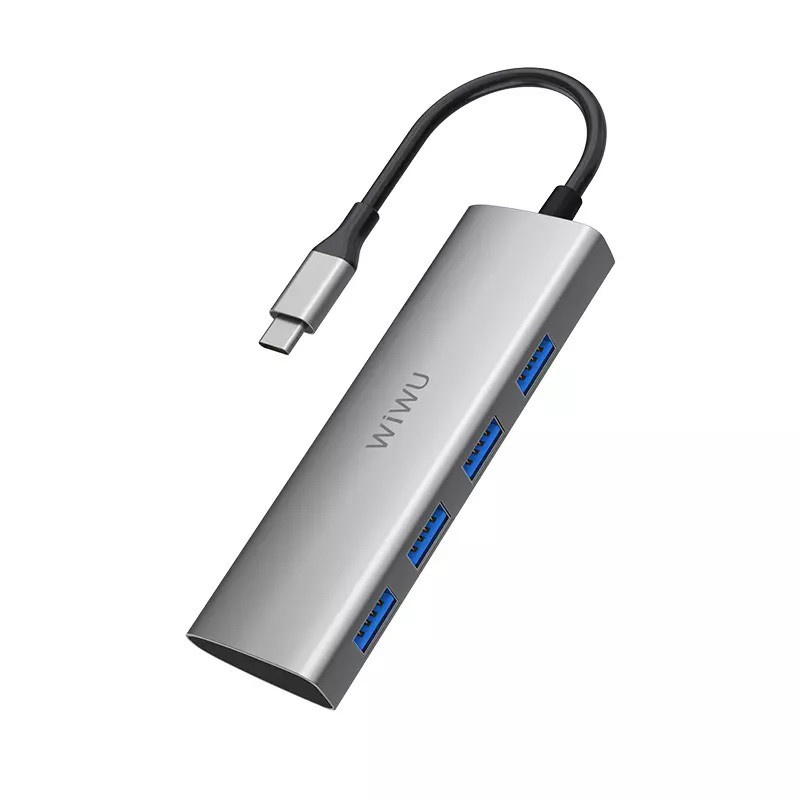 AKN88 - WIWU ALPHA A440 - 4 in 1 USB-C Hub Adapter - USB-C to 4 USB 3.0