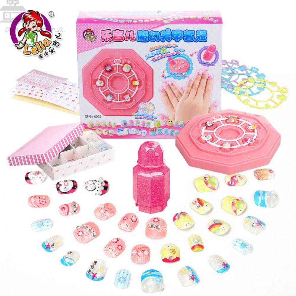 AUGUSTINA Set Makeup Kuku Agustina Mainan Stiker Kuku Anak Perempuan Manicure Ornaments