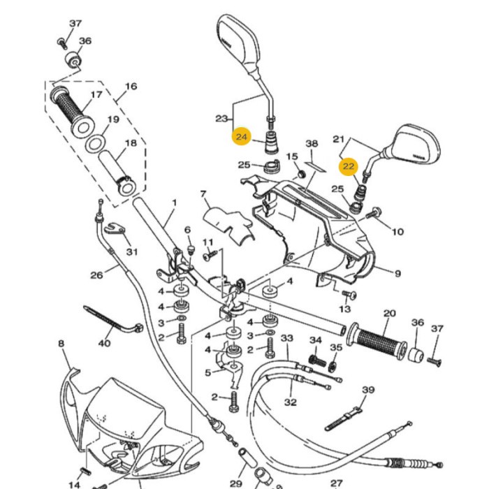 Karet Boot Cover Tutup Mur Spion Yamaha F1ZR FIZR F1Z FIZ R Force 1 Alfa Vega Crypton RX King RXZ Mio Nouvo Original YGP 3FS-F629T-00
