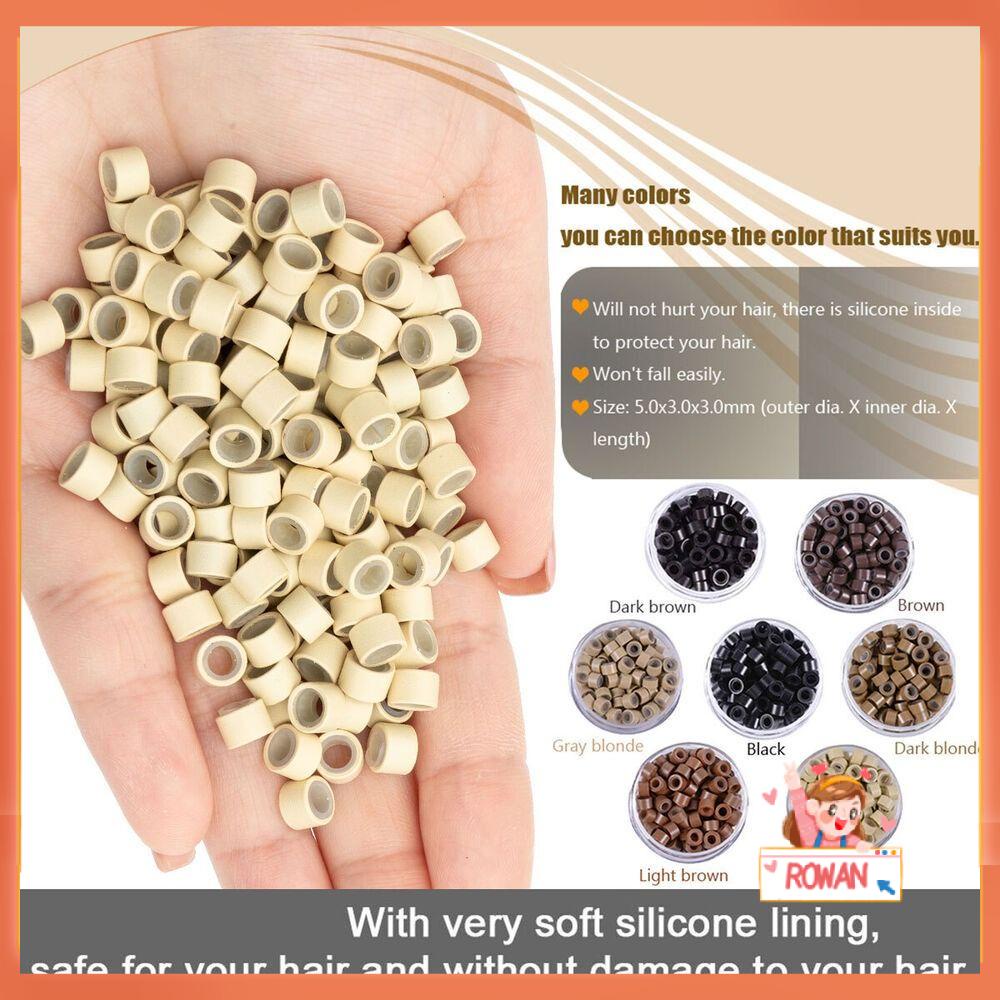R-FLOWER 500pcs Manik-Manik Rambut Salon Fashion Alat Penata Rambut Loop Hair Nano Ring