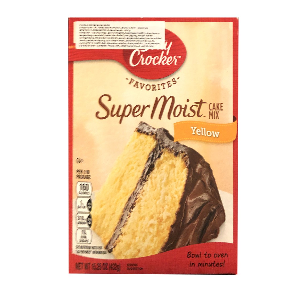 Betty Crocker Super Moist Cake Chocolate Fudge Food Yellow 432gr Tepung Premiks Kue Cake Instan