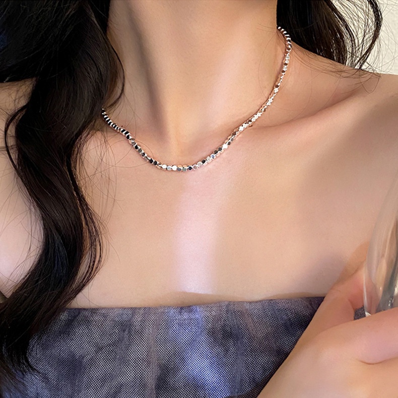 Korea Selatan Gaya Baru Gaya Keren Gaya Perancis Gelang Perak Rusak ins Niche Desain Gaya Baru Perempuan Sederhana Gelang Kalung