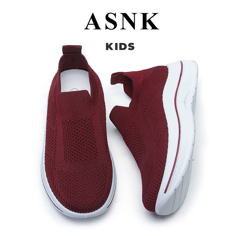 [GROSIR][COD] SEVEN_DAY SEPATU RAJUT SLIP ON ANAK CEWEK COWOK USIA 3-10 THN WM2329 MAROON