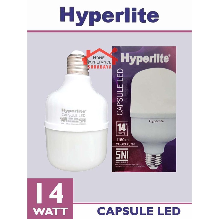 HYPERLITE LED Bohlam SNI Kapsul Capsule 14W - 14 Watt Cahaya Putih 6500K