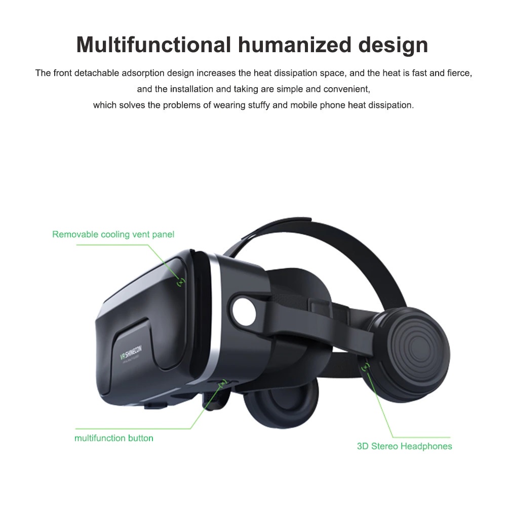 AKN88 - VR SHINECON 10.0 SC-G04EA - 3D Virtual Reality Glasses with Headphone