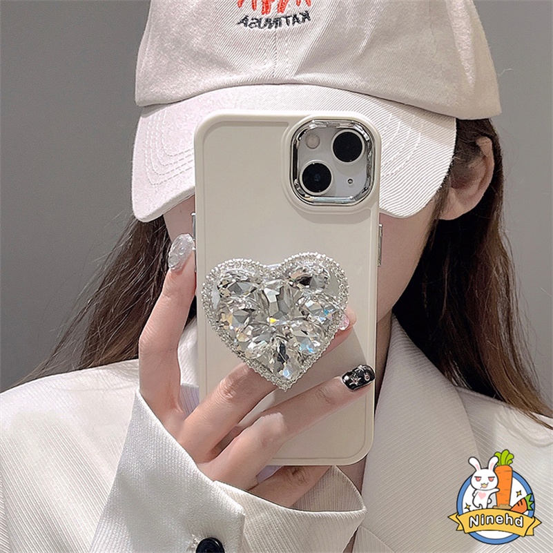 IPHONE Mewah Kristal Berlian Cinta Ditarik Gesper Lipat Dudukan Ponsel Fashion Wanita Phone Case Cocok Untuk Iphone14 13 12 11 Pro Max X Xr Xs Max8 7 6 6s Plus Se2020