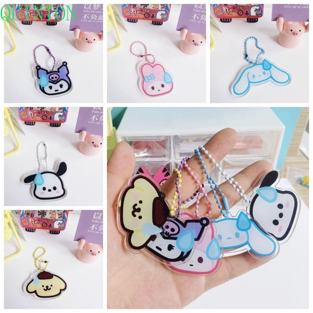 Gantungan Kunci QUINTON Kuromi, Cinnamoroll My Melody Keyrings, Gantungan Kunci Wanita Melody Yugui Dog Akrilik Lucu Untuk Charms