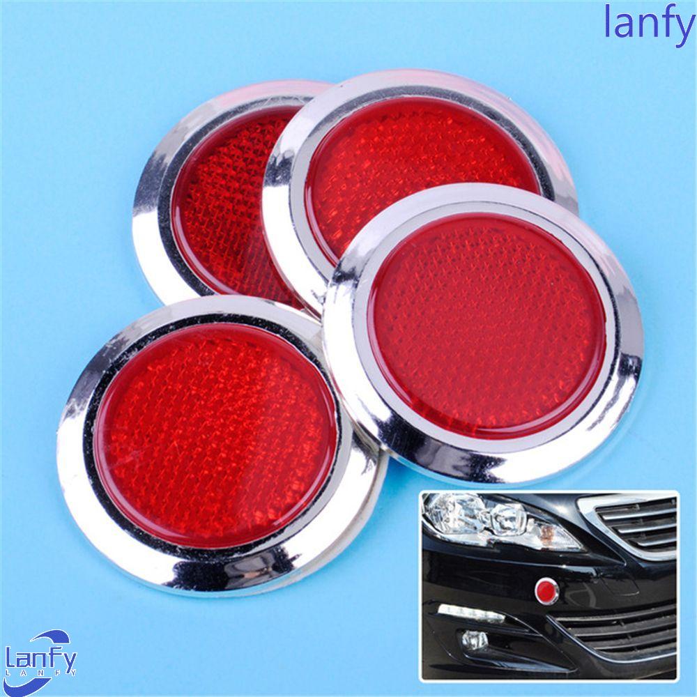 LANFY Stiker Reflektif 4Pcs Putaran Mobil Sepeda Self Adhesive Safety Warning