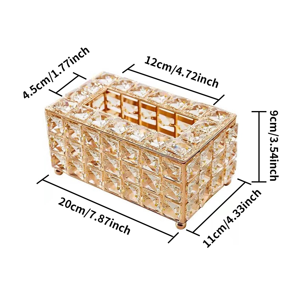 Kotak Tisu Dekorasi Rumah Elegan Tempat Serbet Mobil Kamar Mandi Kristal Berkilau Hotel