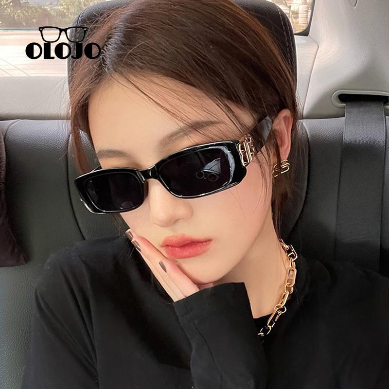 【COD】Kacamata Hitam UV400 Bentuk Persegi Panjang Gaya Vintage Untuk Wanita