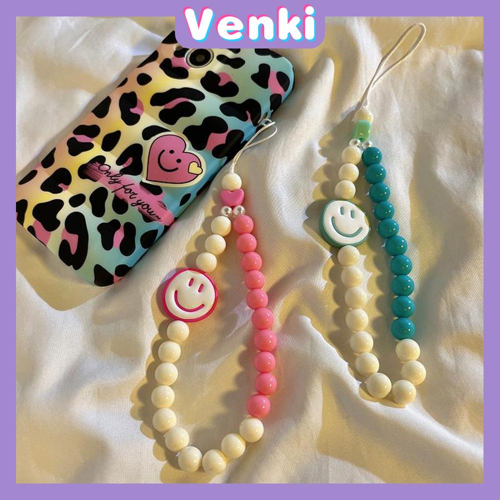 Venki - Casing Ponsel Lanyard Gelang Manik-manik Berwarna-warni Yang Indah Berbagai Gaya Smiley Cinta Manik-manik Cinta Kata-kata Cukup Warna-warni Sederhana Kompatibel Casing iPhone