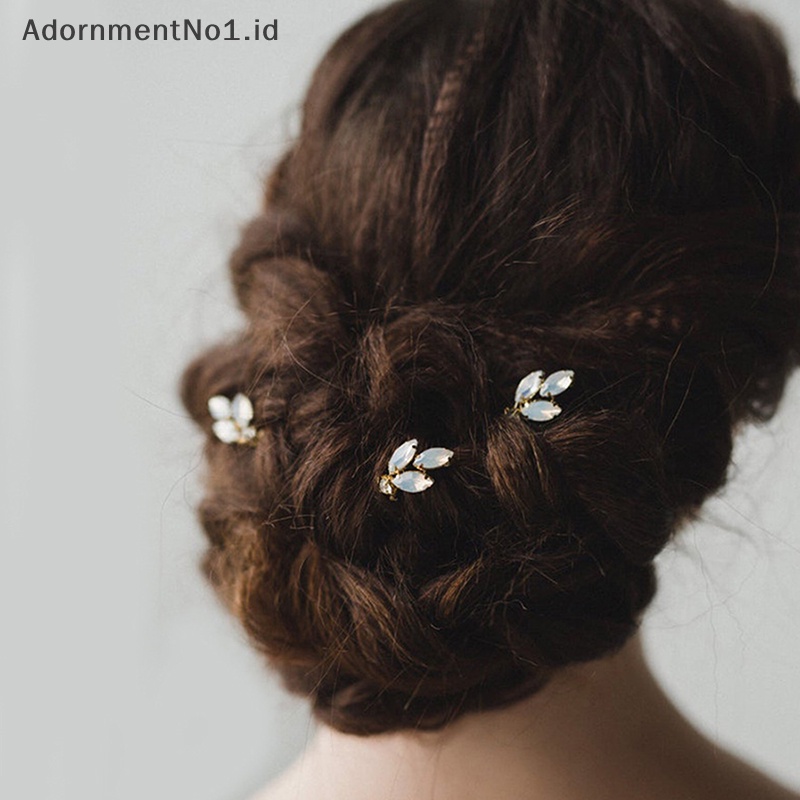 [AdornmentNo1] 3pcs tiara pengantin berbentuk U jepit rambut garpu untuk wanita kristal rambut klip gadis sisi pin berlian imitasi pernikahan hiasan kepala perhiasan rambut