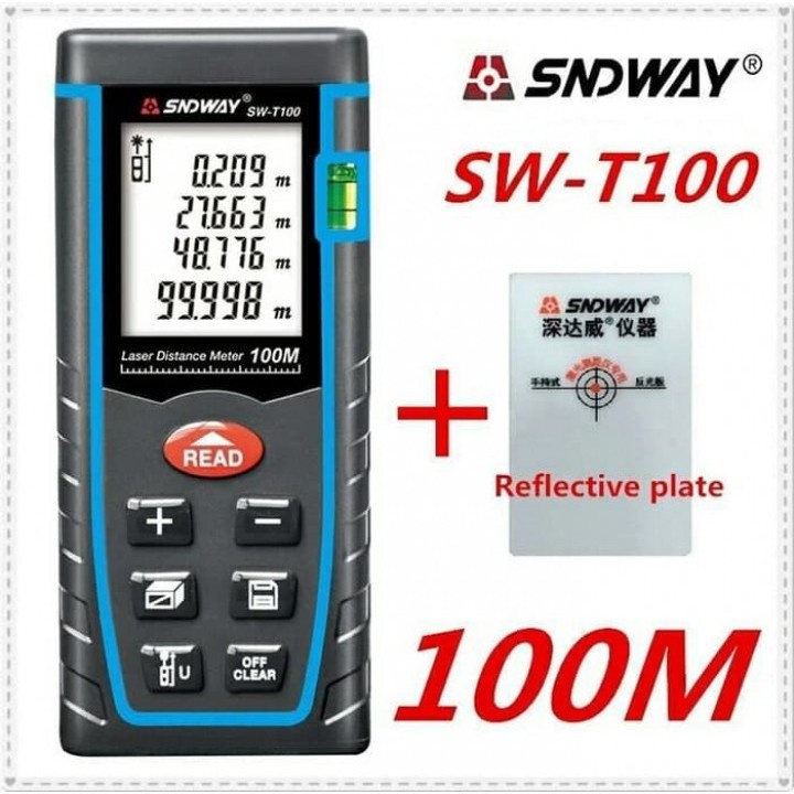 682 SNDWAY SW-T100 - Digital Laser Distance Meter Rangefinder - 100M