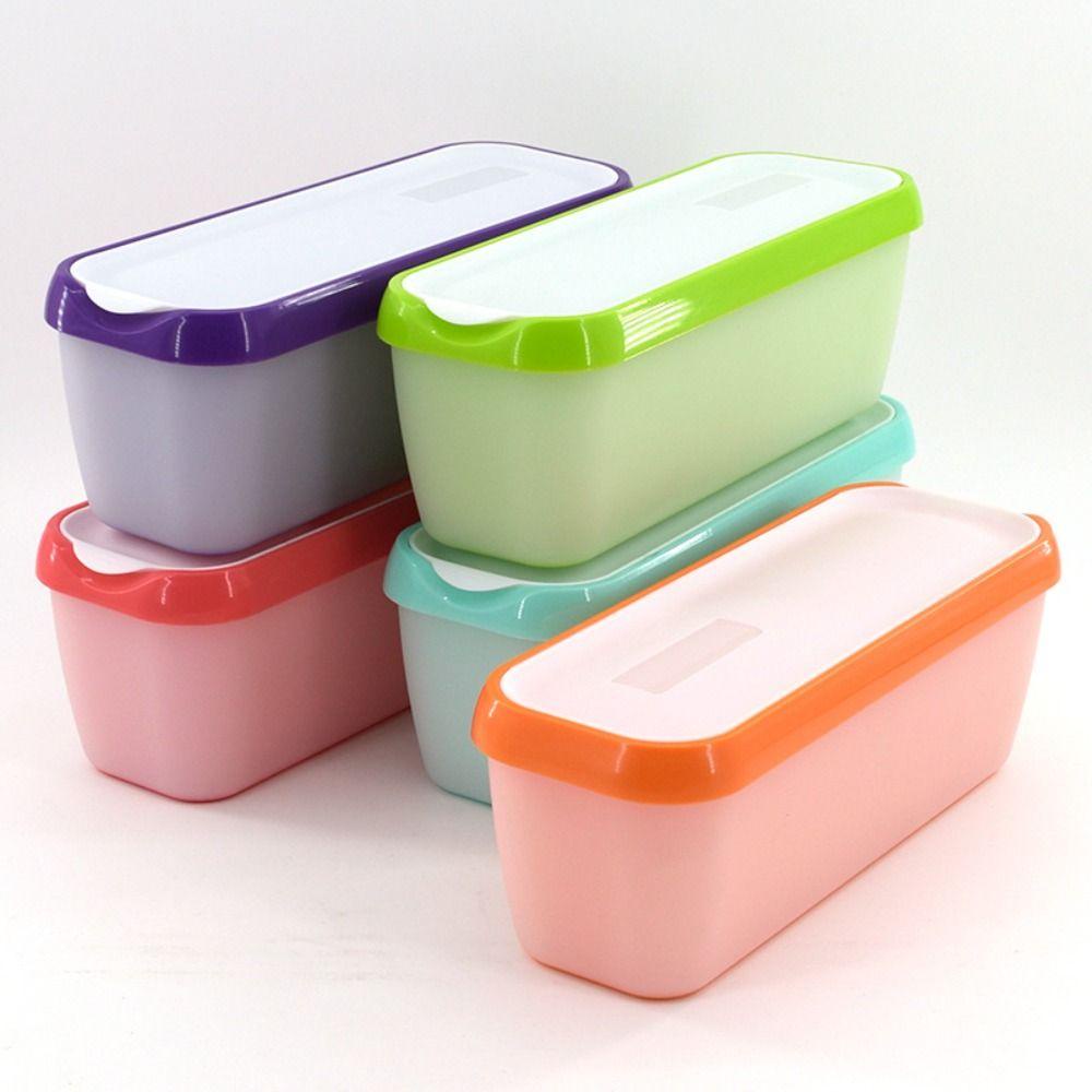 【 ELEGANT 】 Bak Es Krim, Wadah Multicolor, Organizer TPR Hemat Tempat Untuk Sorbet