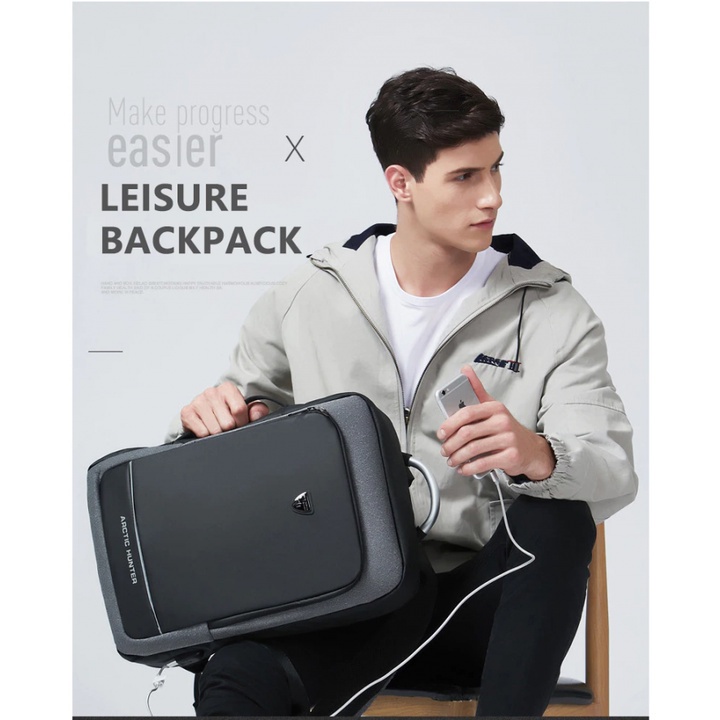 913 ARCTIC HUNTER B00227 UPGRADED Tas Laptop Ransel Waterproof 40L USB