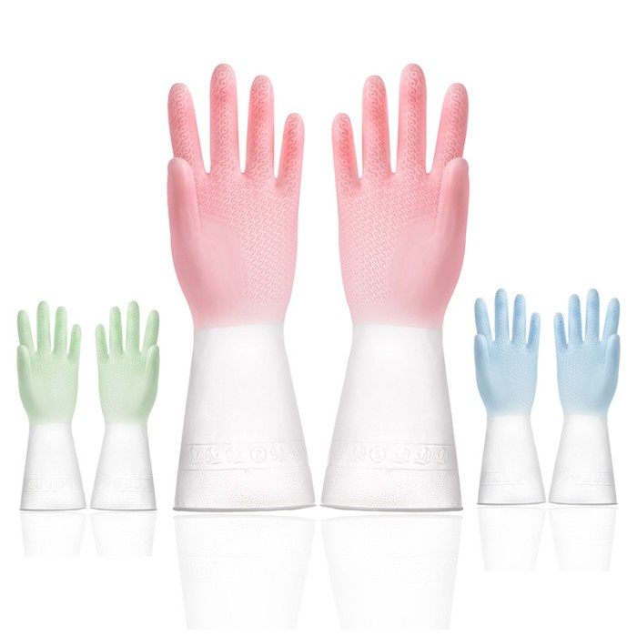 Sarung Tangan Karet Cuci Piring Silikon Latex Rubber Glove Anti Slip