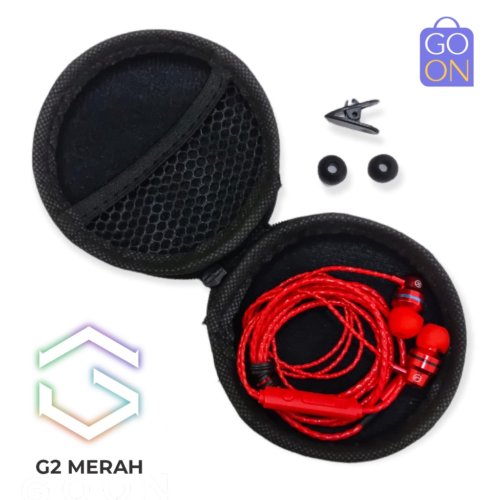 GOON Original Earphone + Pouch | In-Ear Stereo 4D Super Bass | Output Audio Jack 3.5mm &amp; USB Type-C