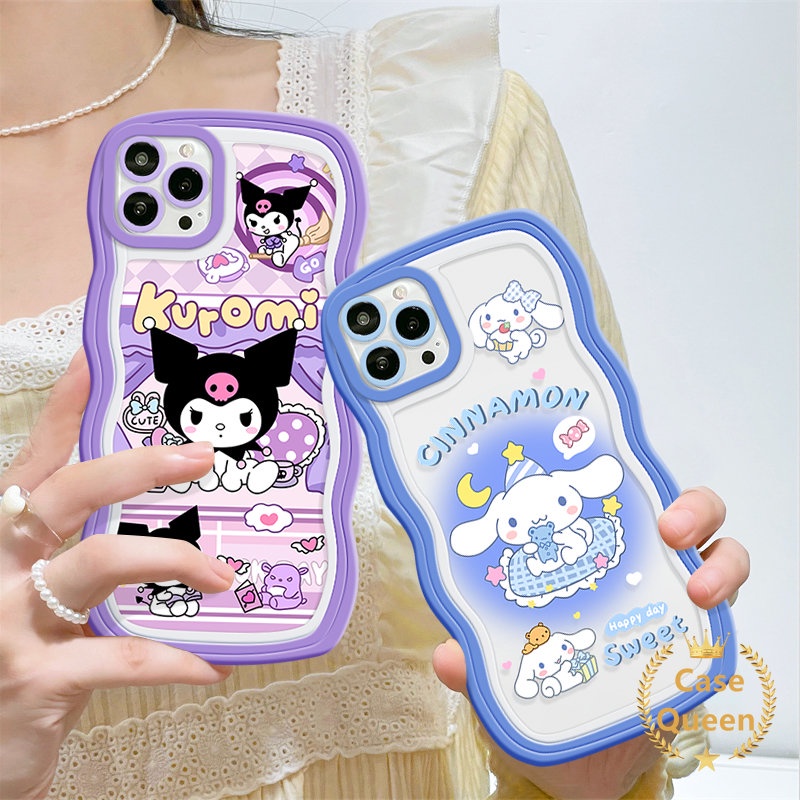 Kartun Astronot Kuromi Wavy Edge Case Untuk Realme C53 C55 C25s C30 C20 C35 C11 C25Y C33 C15 C25 C21Y C3 C20A C12 6i 5 5i 9i 5S 20 30A Pasangan Kartun Lembut Kuromi Cinnamon Cover