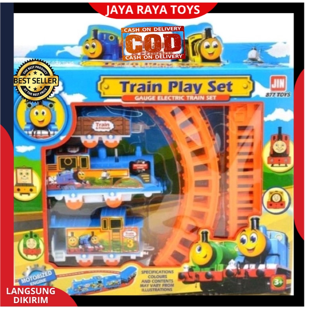 Mainan KERETA REL 3 GERBONG / mainan trek rel kereta thamos n friend/ rel kereta api elektrik/ mainan anak kereta train SNI