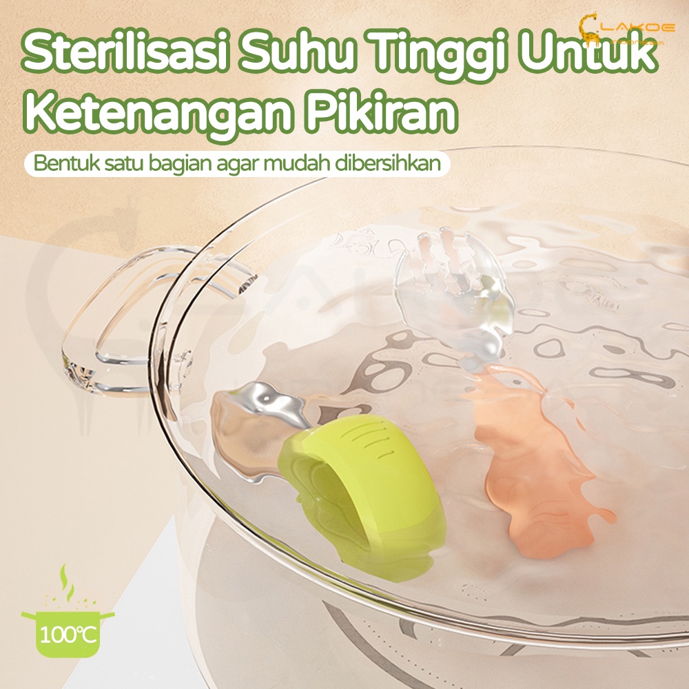 Lakoe Sendok Garpu set Anak Stainless Steel/Training Baby Spoon/ Sendok Belajar Makan Bayi dan kotak