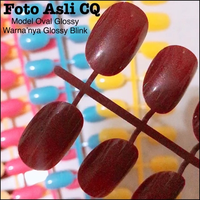 TGM - Kuku Palsu Oval Glossy Style / Fake Nails / 24pcs Nailart Snoopy Alpukat Strawbery Halal Nail / Kuku Batang / 24pcs False Nail Art