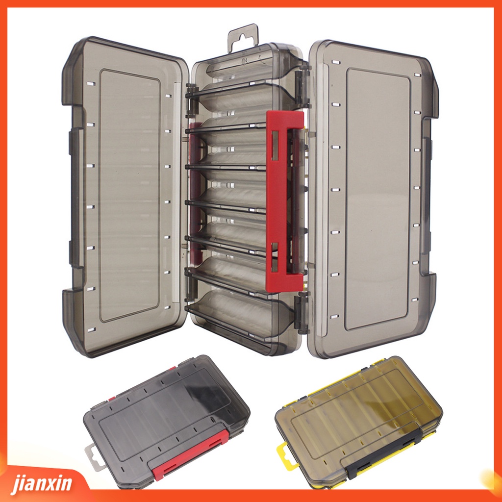 (In Stock) Fishing Tackle Box Portable Tahan Aus Desain Lubang Gantung Universal Multifungsi Penyimpanan Alat Dua Sisi Umpan Umpan Kait Organizer Perlengkapan Memancing