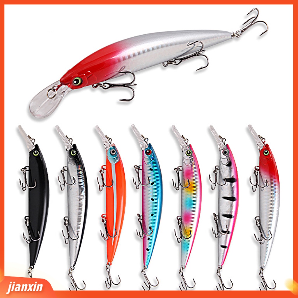 (In Stock) 15.2cm /36g Ikan Kecil Lure 3D Fisheye Tajam Duri Lidah Lebar Plat 3kait Ikan-Tarikan Anti-Korosi ABS Umpan Pancing Untuk Angling