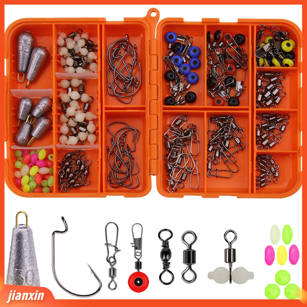 (In Stock) 177Pcs Fishing Tackle Kit Pengerjaan Halus Multifungsi Kapasitas Besar Tahan Karat Aksesoris Memancing Set Untuk Enthusiast Memancing