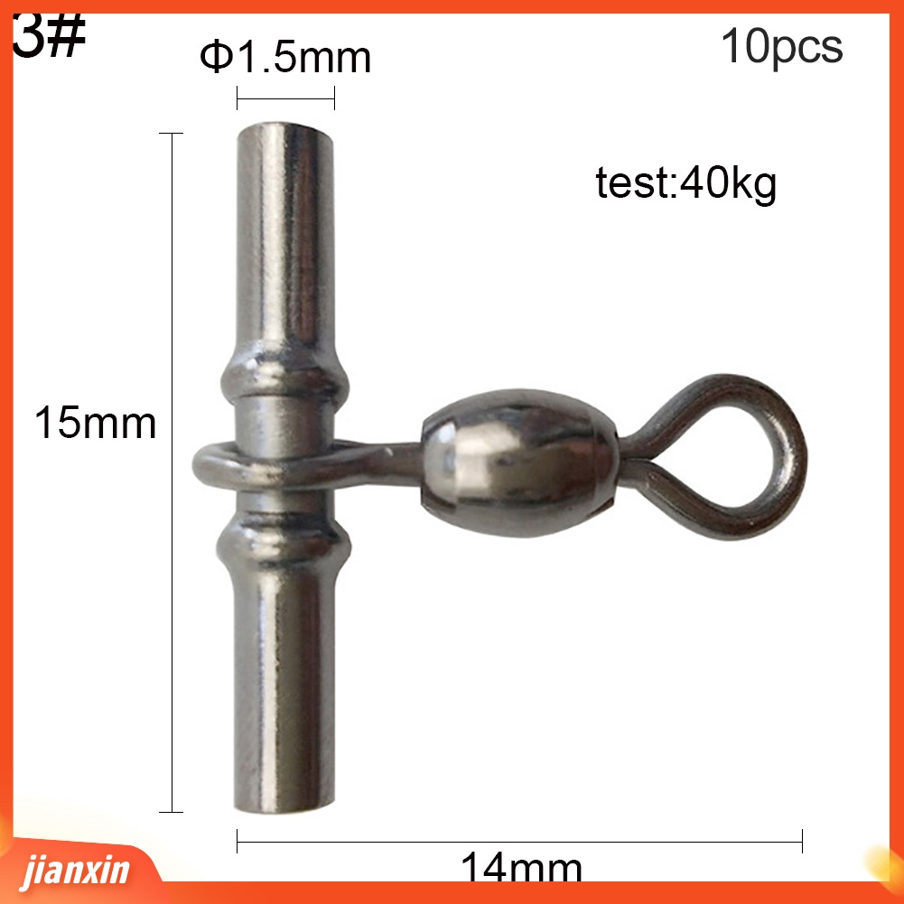 (In Stock) 10Pcs Crimp Pancing Putar Cross-line Crane Swivel Tackle Konektor Tembaga