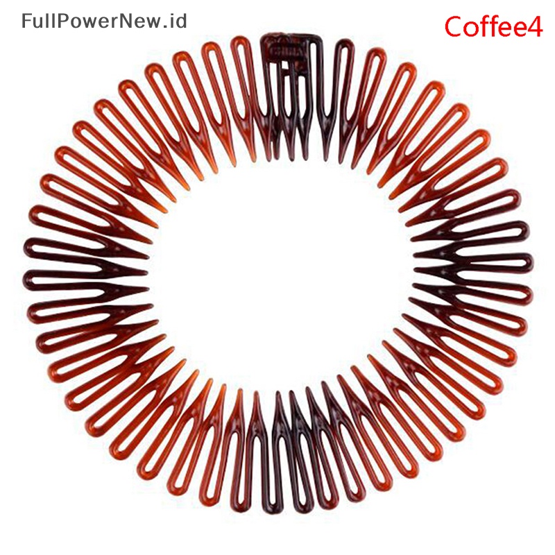 Power Wanita Plastik Lingkaran Penuh Stretch Diamond Flexible Sisir Gigi Headband Hair Band ID