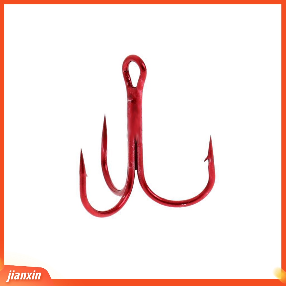 (In Stock) 100Pcs Kait Treble Memancing Baja Karbon Umpan Holder Fishhooks2 /4 /6 /8 /10#