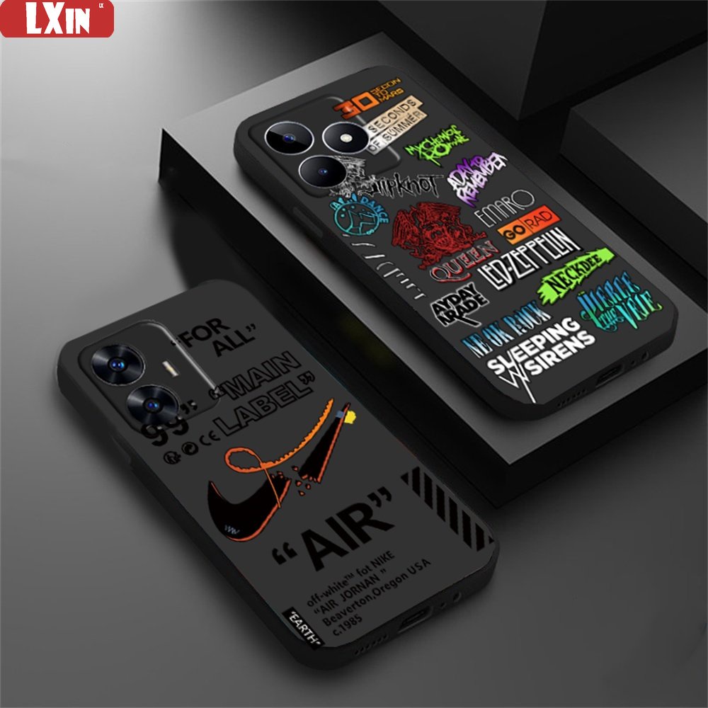 Case Realme C53 C55 C35 C33 C31 C30 C21Y C25Y C21 RealmeC11 C25 C15 C12 C3 C2 Realme 8i 8 pro 5 5i 6i C17 Fashion Graffiti Label Lembut Silikon Phone Cover