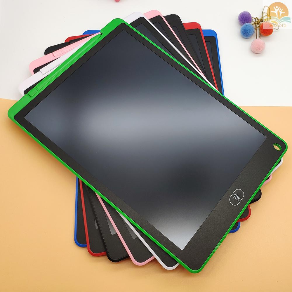 In Stock 12 Inch LCD Writing  Electronic Digital Drawing Board Erasable Writing Pad Single Color Screen One-Click Erase with Lock Button Gift for Children Adults Home Office