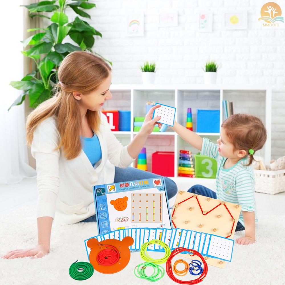 In Stock Papan Geoboard Kayu Bahan Manipulatif Matematika 5x5 Array Geo Board Dengan Pita Elastis Pola Kartu Papan Perontok Grafis Montessori Edukasi Belajar Mainan Hadiah fo