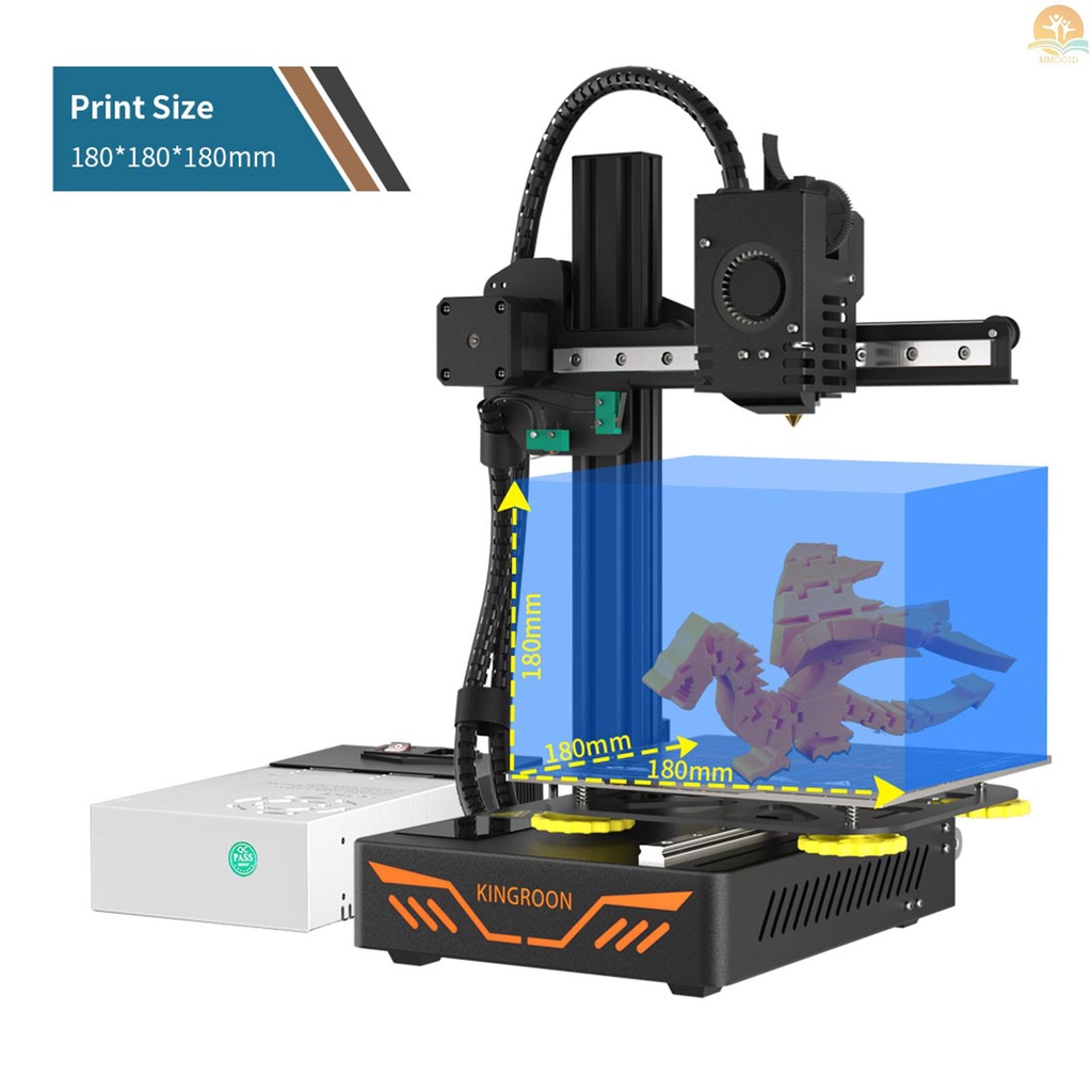 In Stock KINGROON KP3S 3D Printer FDM Mesin Cetak Presisi Tinggi Direct Drive Extruder Dual Guide Rail Ultra-Quiet Stepper Driver TMC2225 Ditingkatkan DIY 2.4 ''LCD Touchscreen Pr