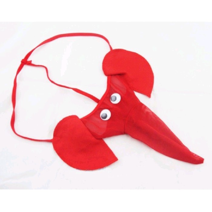 Sexy Lingerie Thong Pria Model Gajah Elephant P14 Gstring CD Belalai - P14 Merah