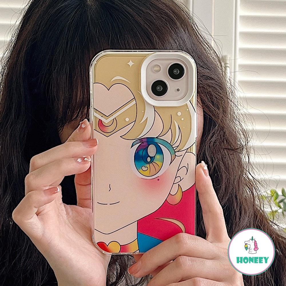 IPHONE Fashion Kartun Sailor Moon Phone Case Kompatibel Untuk Iphone14 12 13 11 Pro Max12 13pro 14pro XR XS 7Plus 8Plus 3-in-1 Removable Back Cover